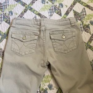 2000s vintage khaki flared low rise jeans